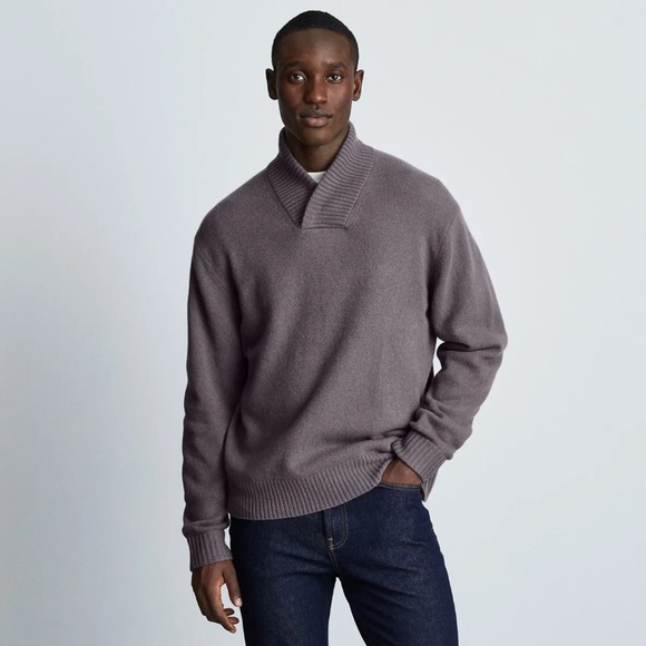 Everlane Other - Everlane The Felted Merino Shawl Collar Sweater Taupe Gray